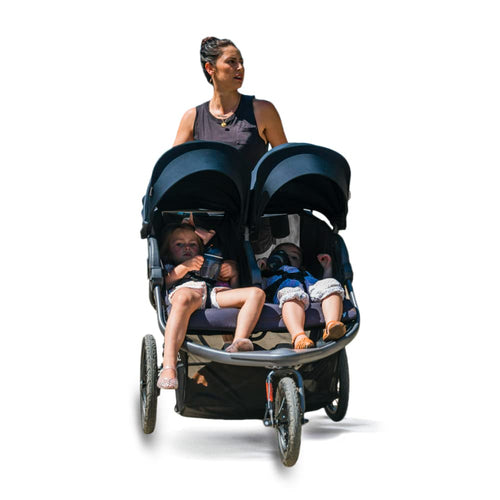 Zoom X2 Lightweight Performance Double Jogging Stroller Featuring Extra-Large Pneumatic Tires with Air Pump Included, Locking and Swiveling Front Tire, and Easy One-Handed Fold, Forged Iron