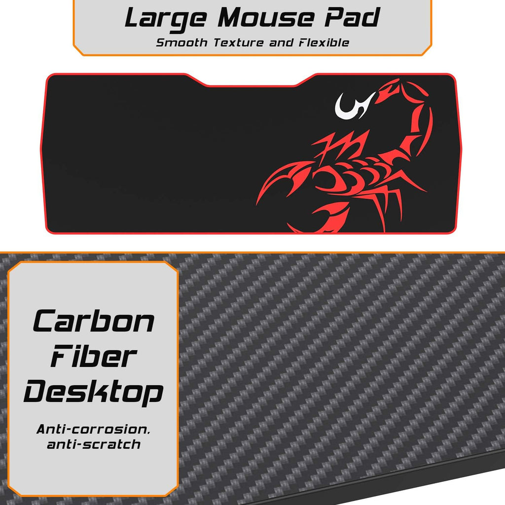 31'' Gaming Desk, X-Shape Computer Desk with Free Mouse Pad, Cup Holder& Headphone Hook & Controller Stand, Gamer Workstation for Home Office, Black