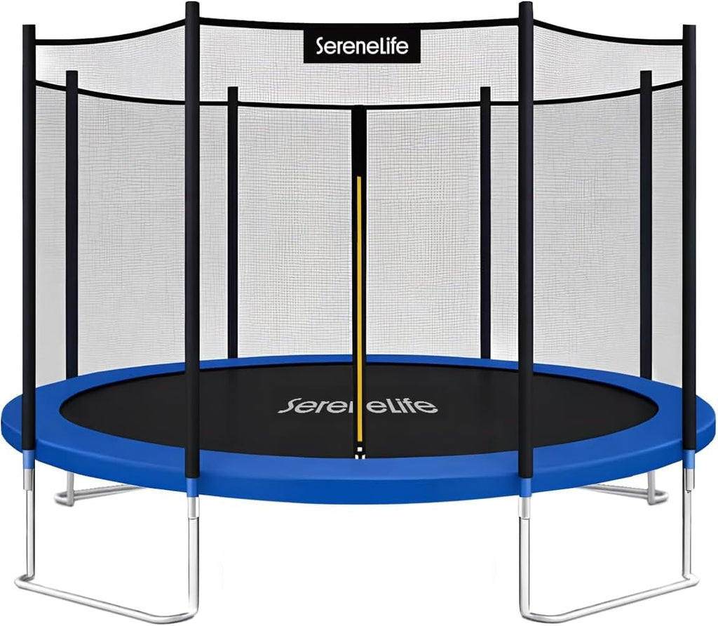 Trampoline Outdoor 8FT 10FT 12FT 14FT with Enclosure Net, Ladder and Anti-Rust Coating - ASTM Approved Recreational Trampolines - Heavy Duty Yard Trampolines for Kids and Adults