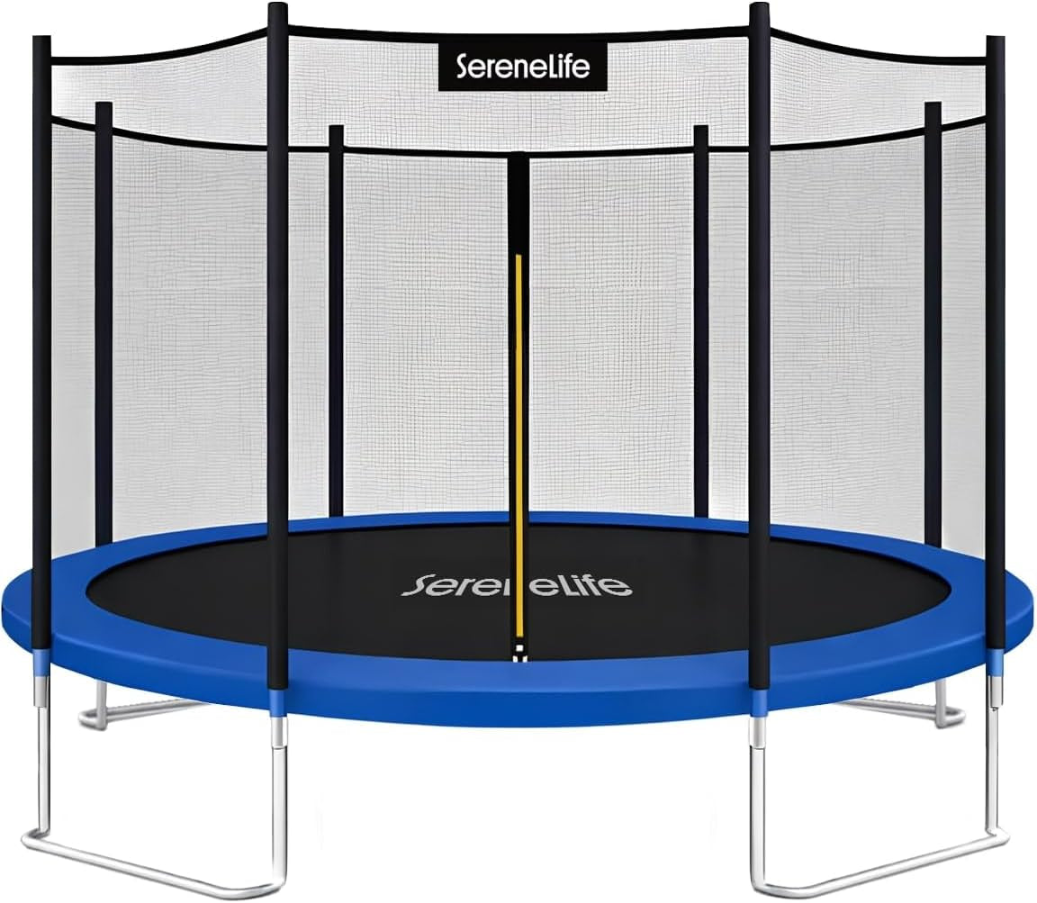Trampoline Outdoor 8FT 10FT 12FT 14FT with Enclosure Net, Ladder and Anti-Rust Coating - ASTM Approved Recreational Trampolines - Heavy Duty Yard Trampolines for Kids and Adults