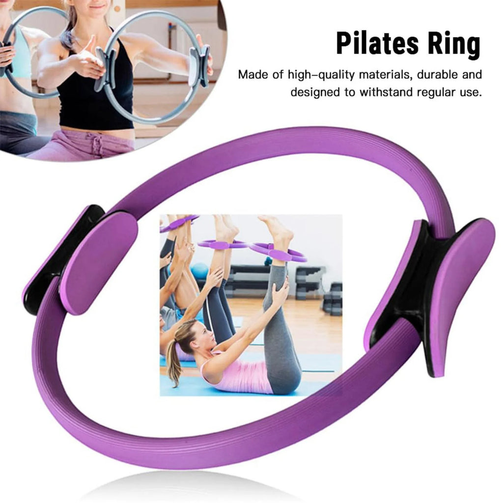 Pilates Essentials Kit for Women,Pilates Kit,Pilates Ring,Yoga Sets for Women Pilates at Home Equipment Pilates Magics Ring Booty Bands for Working(Purple 14.57*14.57*2.36In)From