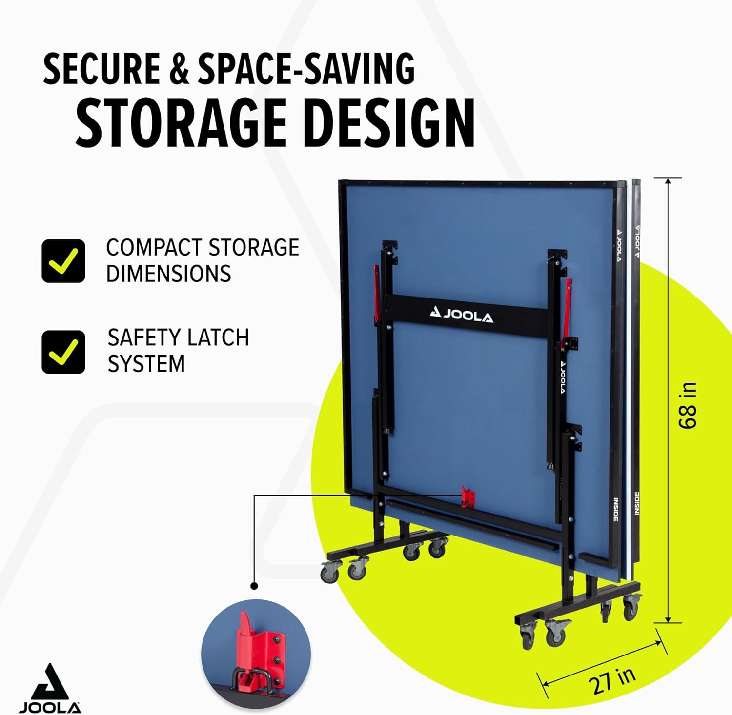 inside Professional MDF Indoor Ping Pong Table with Quick Clamp Table Tennis Net and Post Set - 10 Minute Easy Assembly - Tournament Quality - Foldable with Single Player Playback Mode